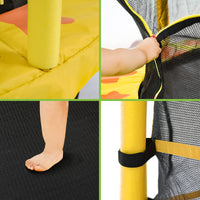 55 Inch Kids Trampoline With Safety Enclosure Net, 4.5Ft Outdoor Indoor Trampoline For Kids Yellow Yellow Metal