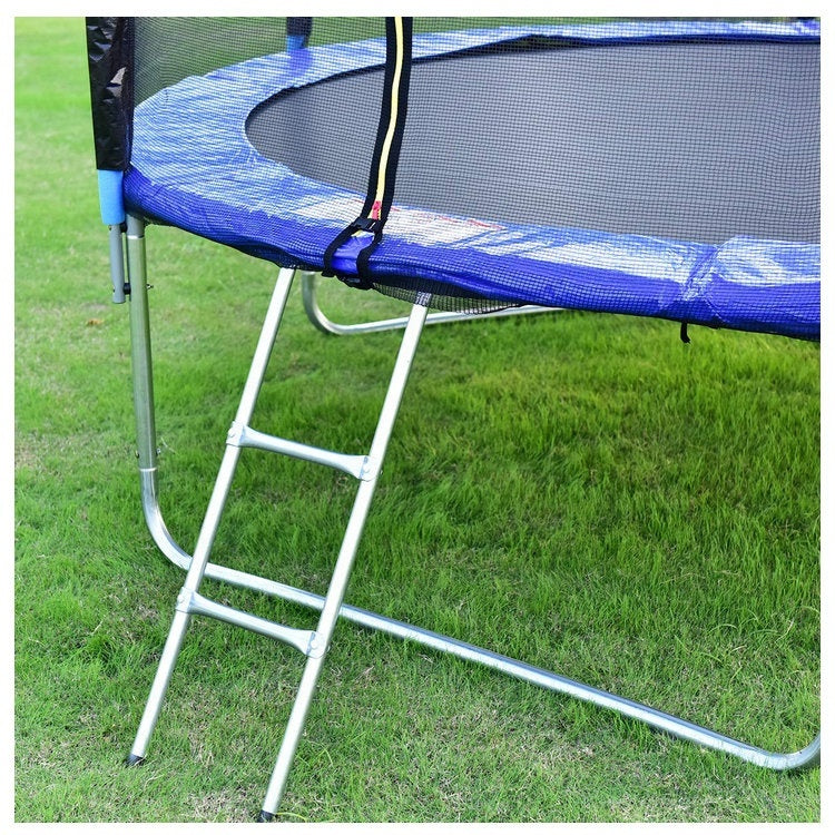 120Cm Trampoline Outside Safety Net With Basketball Hoop Blue Metal