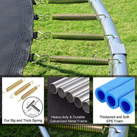 10 Ft Trampoline Outside Safety Net With Basketball Hoop Blue Metal