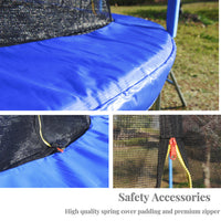 12 Ft Trampoline Pumpkin Style Safety Net With Basketball Hoop Blue Metal