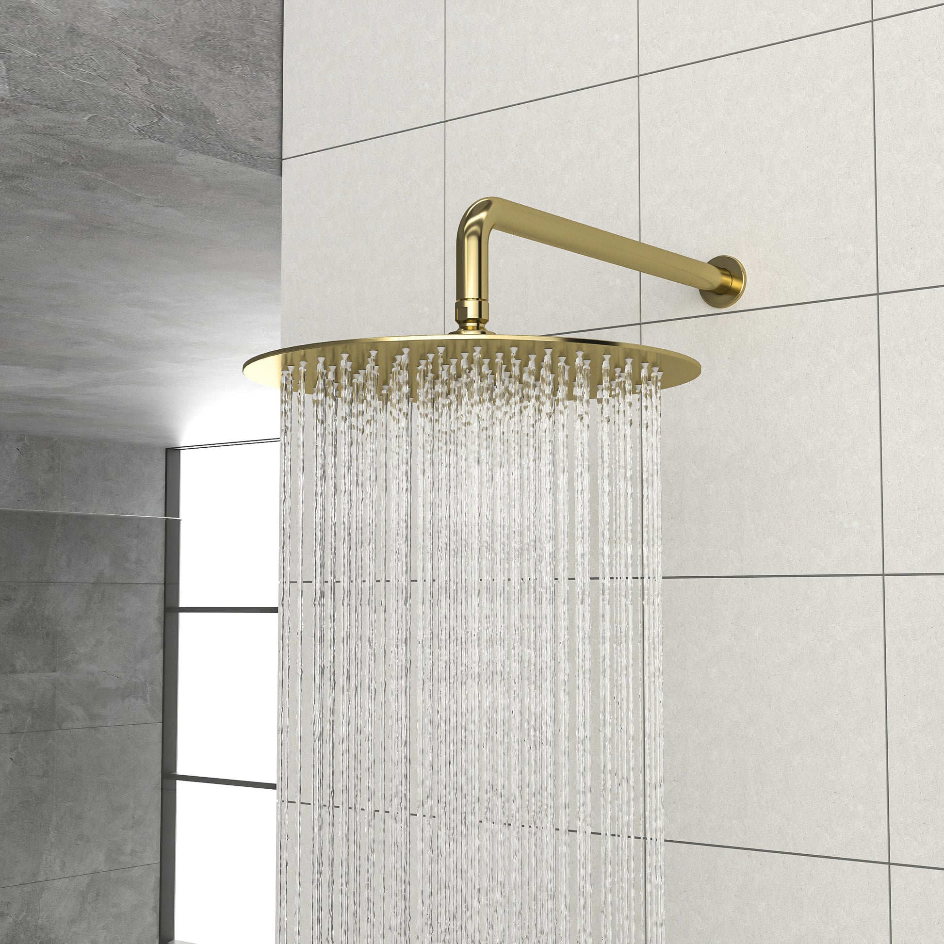 10" Rain Shower Head Systems, Dual Shower Heads gold-stainless steel