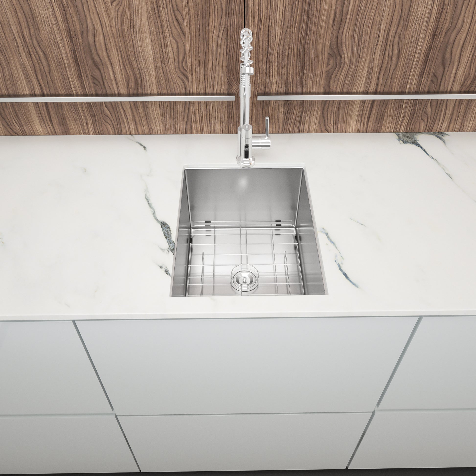 14 Inch Undermount Sink 14"x18"x9" Undermount brushed nickel-stainless steel