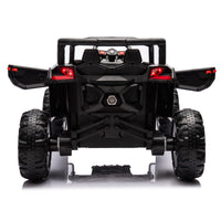12V Ride On Car With Remote Control,Utv Ride On For Kid,3 Point Safety Harness, Music Player Usb Port Volume Knob Battery Indicator , Led Lights, High Low Speed Switch Off Road Adventure For Kids Black Polypropylene