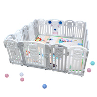 66" * 66" Baby Playard Playpen Indoor Plastic Material Fence Baby Fence Pet Fence 16 2 Combination White Abs