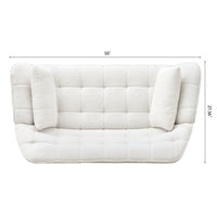 50 "W Beautiful Seat, Comfy Loveseat Sofa With 2 Pillows, Small Couch 2 Seater Sofa For Living Room, Bedroom, Apartment, White White Polyester Polyester