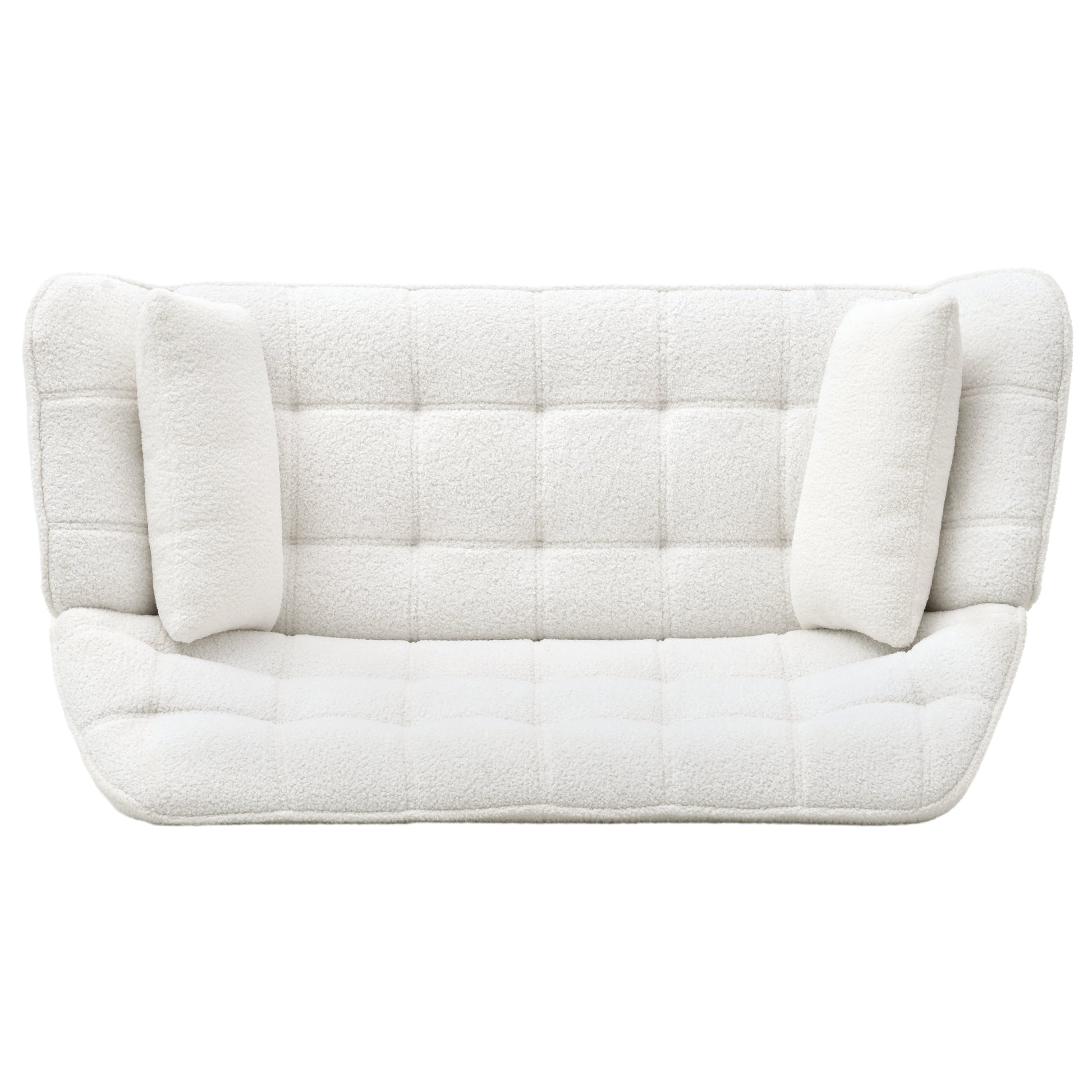 50 "W Beautiful Seat, Comfy Loveseat Sofa With 2 Pillows, Small Couch 2 Seater Sofa For Living Room, Bedroom, Apartment, White White Polyester Polyester