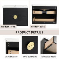 28 Inch Wall Mounted Bathroom Vanity With Sink, For Small Bathroom Kd Packing 2 Black Chestnut Bathroom Wall Mounted Modern Plywood