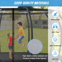 15Ft Trampoline For Kids With Upgraded Arcpole And Composite Toploop For Safety Enclosure, Plus Basketball Board And 12 Ground Stakes, Outdoor Recreational Playset Balance Physical Training Trampoline Black Metal