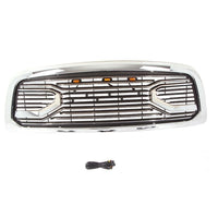 Front Grill For 2009 2010 2011 2012 Dodge Ram 1500 Chrome Grille Big Horn Style W Letters & Lights Matte Black Abs Abs