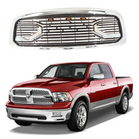 Front Grill For 2009 2010 2011 2012 Dodge Ram 1500 Chrome Grille Big Horn Style W Letters & Lights Matte Black Abs Abs