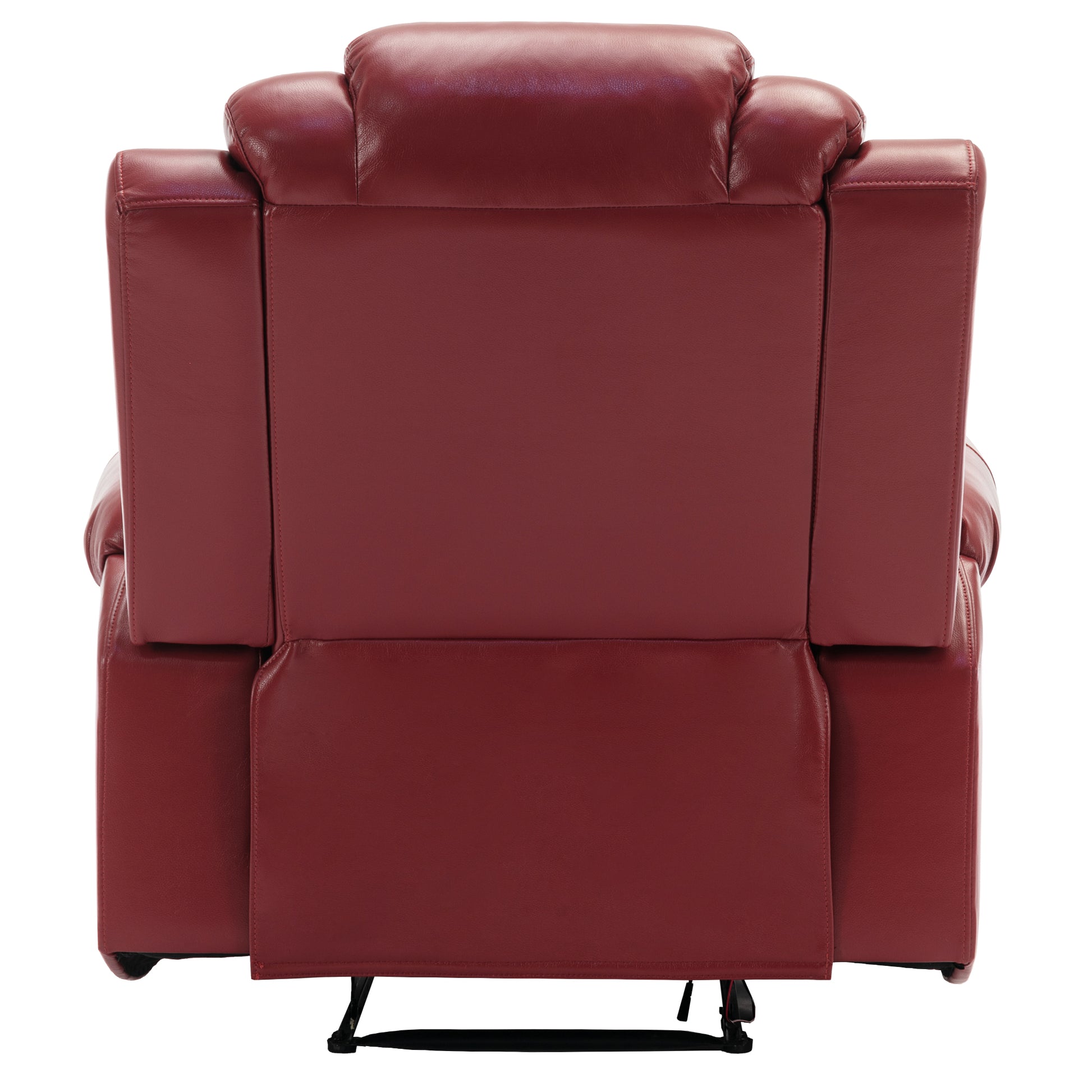 Home Theater Seating Manual Recliner Chair With Led Light Strip For Living Room,Bedroom, Wine Red Wine Red Foam Faux Leather