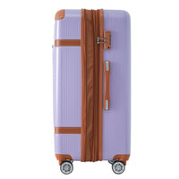 Hardshell Luggage Sets 3 Piece Double Spinner 8 Wheels Suitcase With Tsa Lock Lightweight 20''24''28'' Lilac Abs