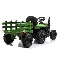 12V Kids Ride On Tractor With Trailer, Battery Powered Electric Car W Music, Usb, Music, Led Lights, Vehicle Toy For 3 To 6 Ages, Dark Green Blackish Green Polypropylene