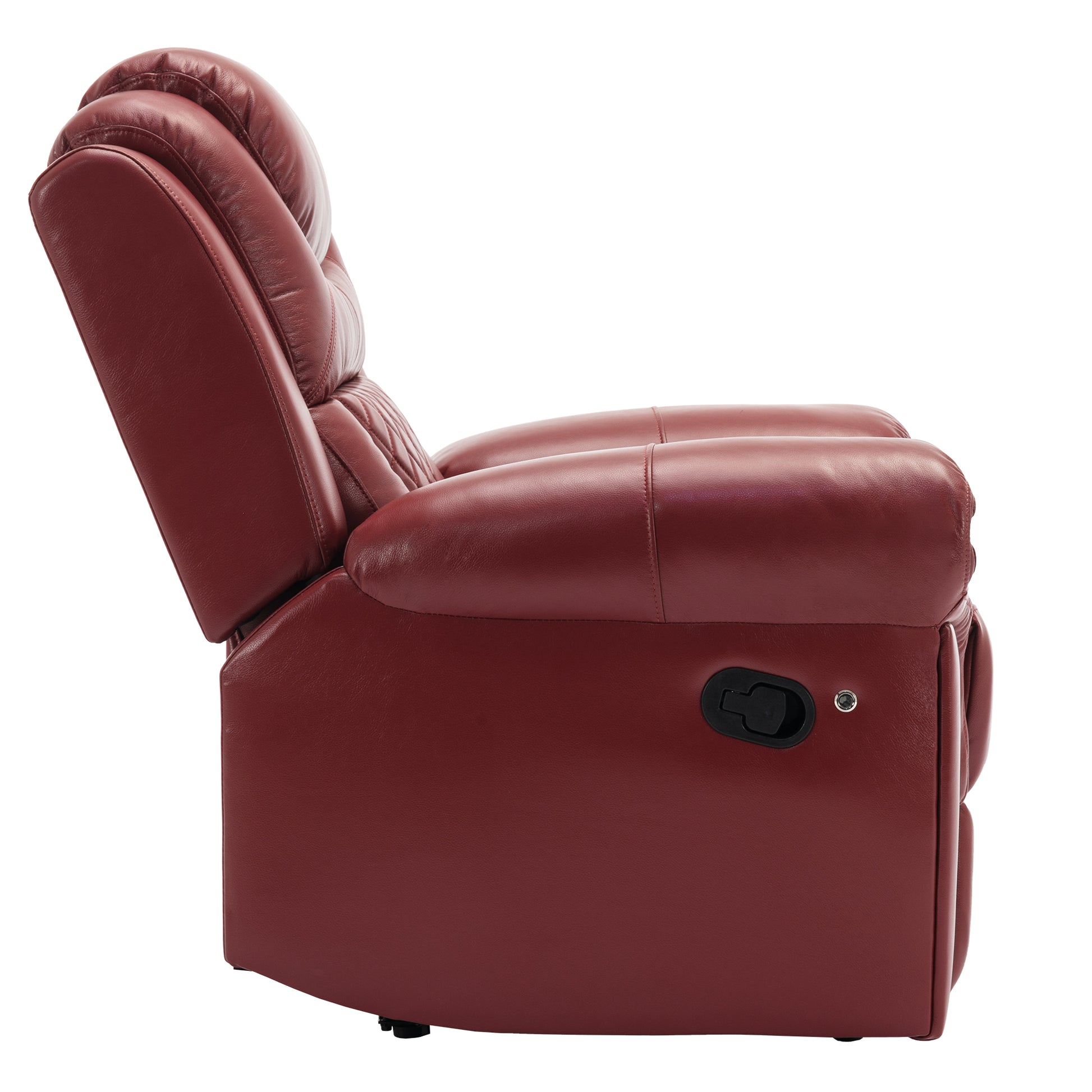 Home Theater Seating Manual Recliner Chair With Led Light Strip For Living Room,Bedroom, Wine Red Wine Red Foam Faux Leather