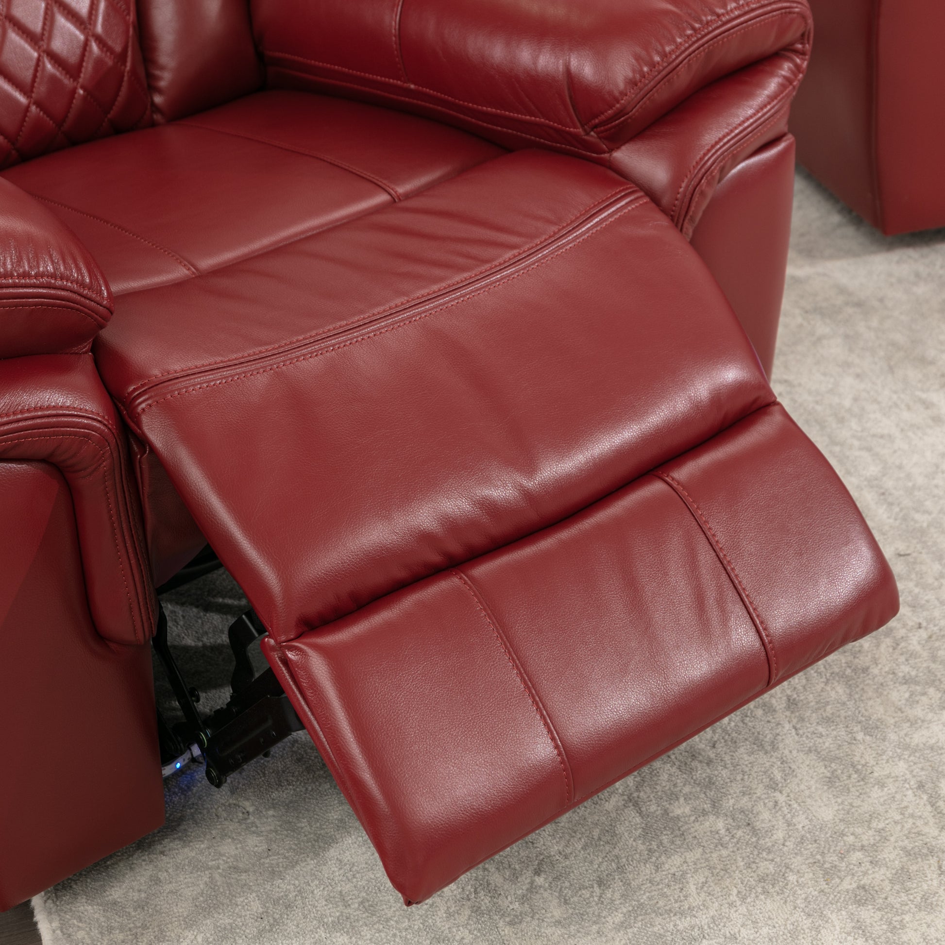 Home Theater Seating Manual Recliner Chair With Led Light Strip For Living Room,Bedroom, Wine Red Wine Red Foam Faux Leather