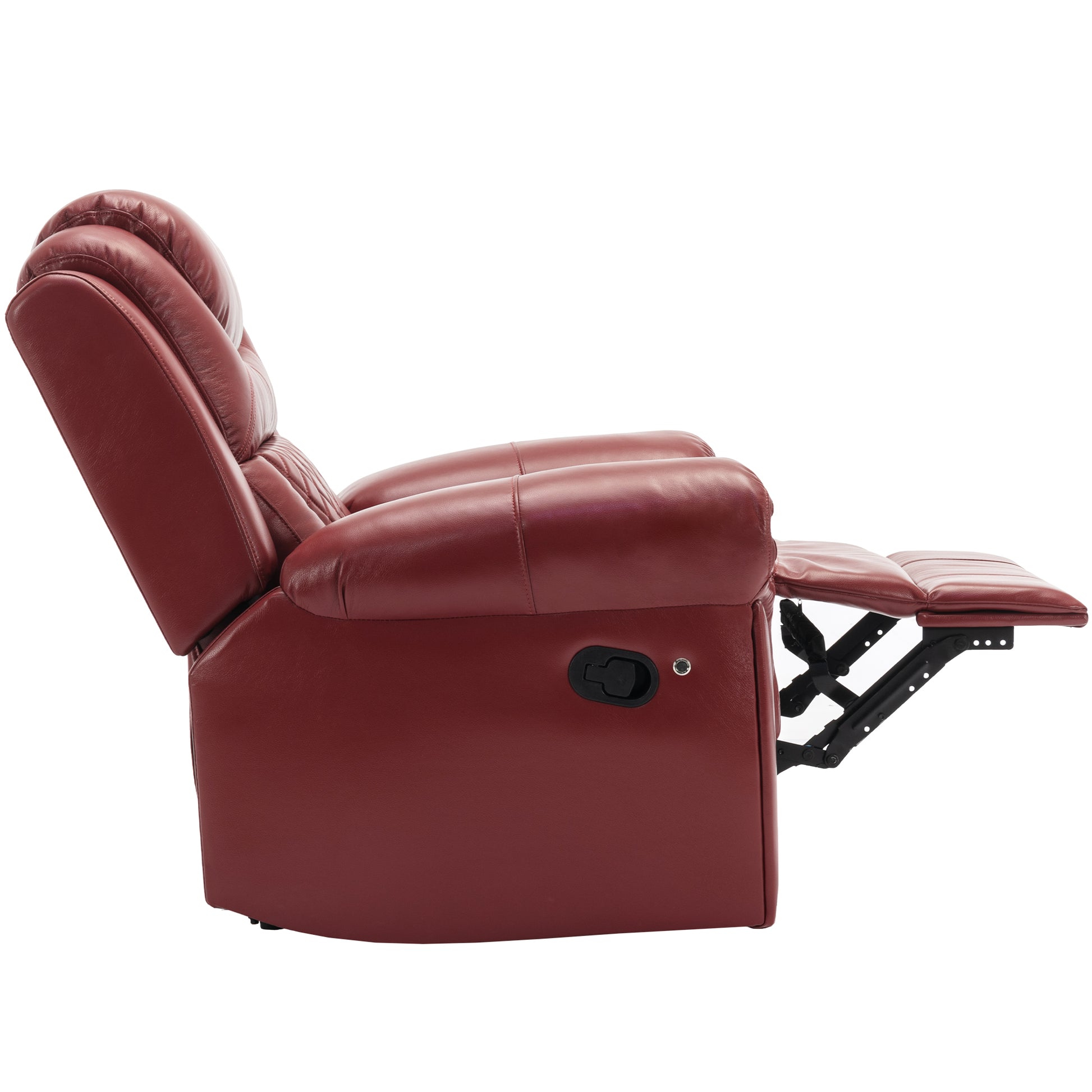 Home Theater Seating Manual Recliner Chair With Led Light Strip For Living Room,Bedroom, Wine Red Wine Red Foam Faux Leather