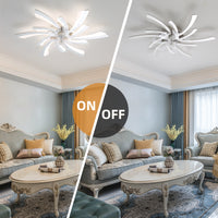 30.7In Ceiling Fan With Lights, Remote Control 3 Color Temperatures,6 Gear Wind Speed Fan Light Chrome Modern Acrylic