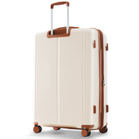 Luggage Sets 3 Piece Suitcase Set 20 24 28 With Usb Port,Carry On Luggage Airline Approved,Pp Lightweight Suitcase With Spinner Wheels,Ivory And Brown Ivory Polypropylene