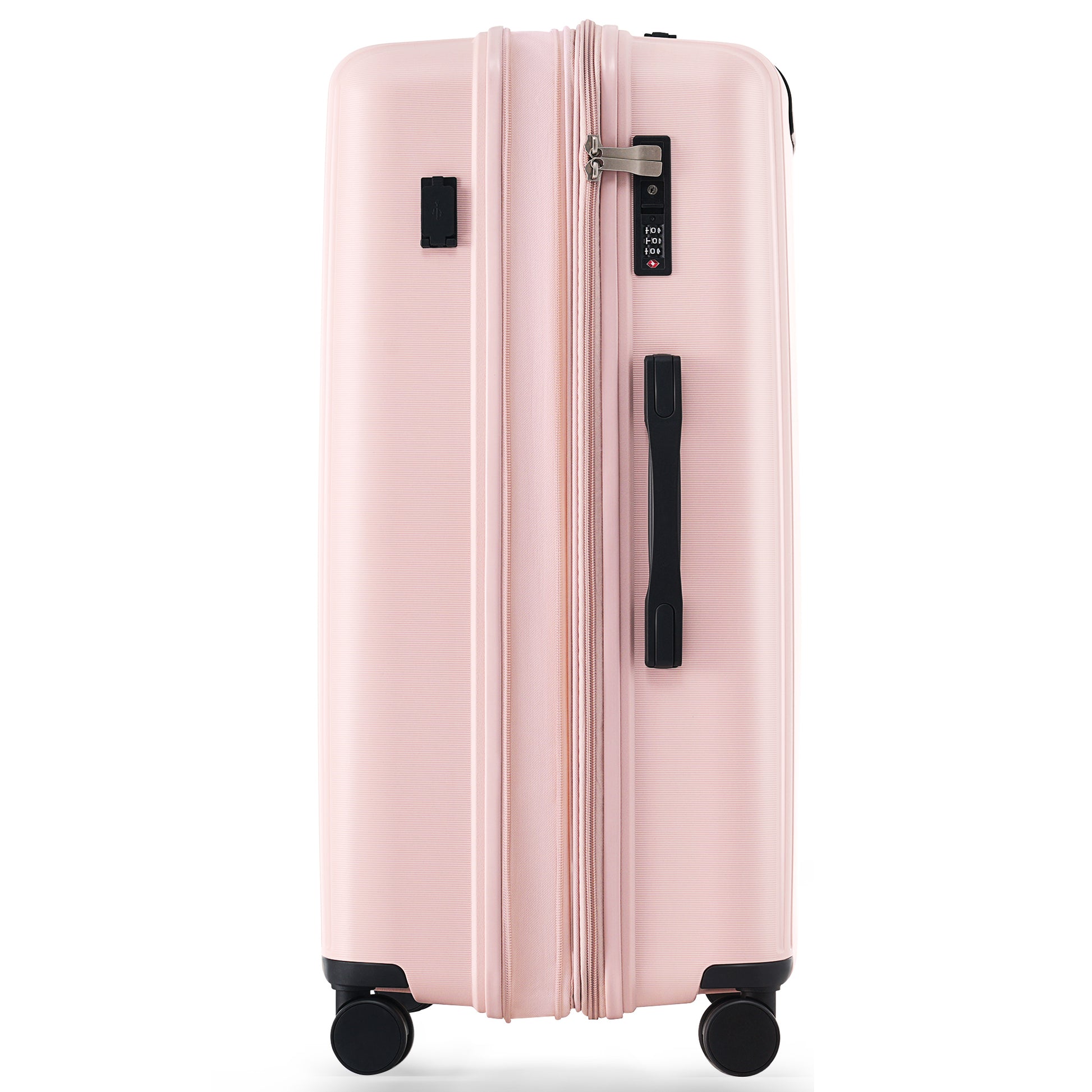 Luggage Sets 3 Piece Suitcase Set 20 24 28 With Usb Port,Carry On Luggage Airline Approved,Pp Lightweight Suitcase With Spinner Wheels, Pink Pink Polypropylene