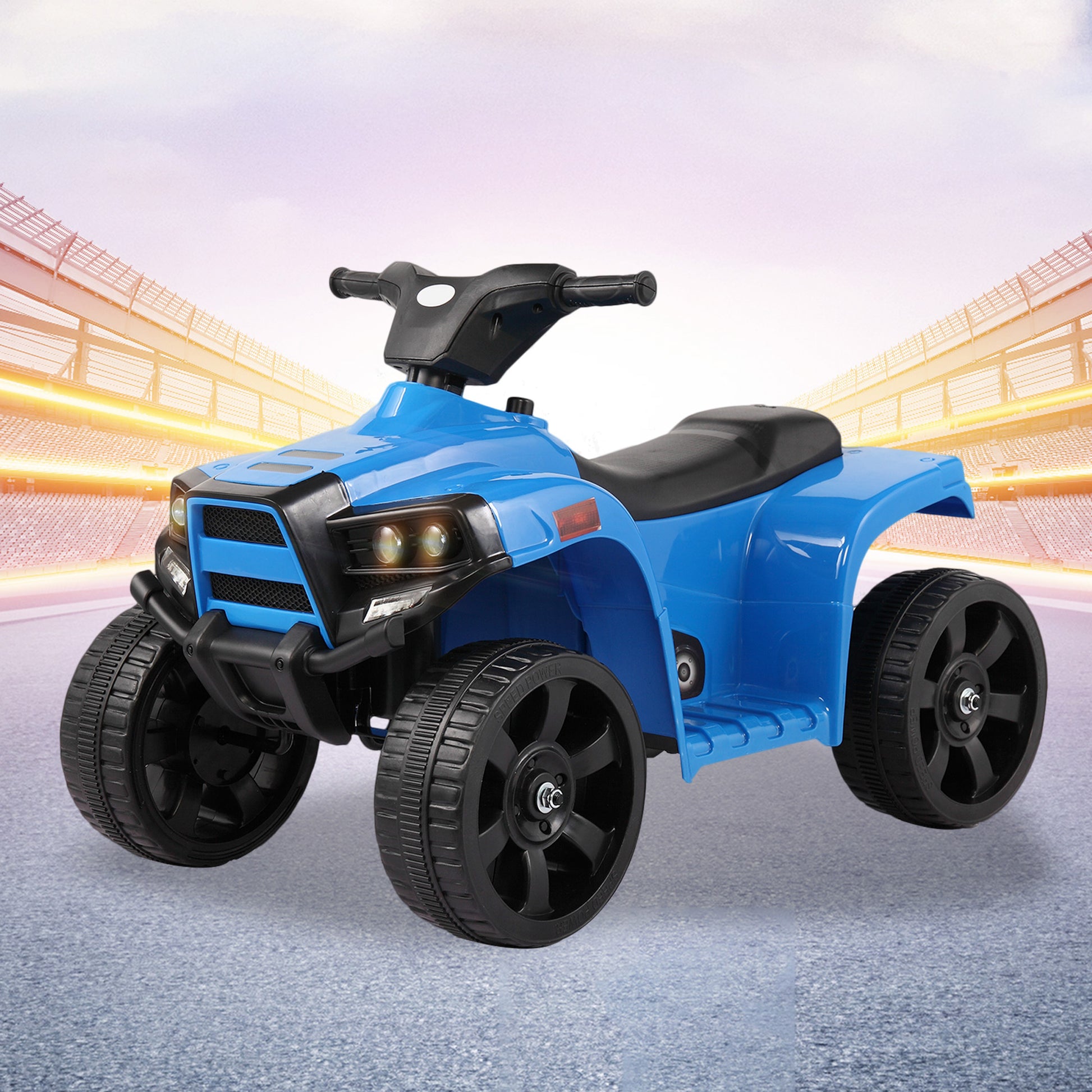 Kids Electric Atv Quad Ride On Car Toy Blue Blue Polypropylene