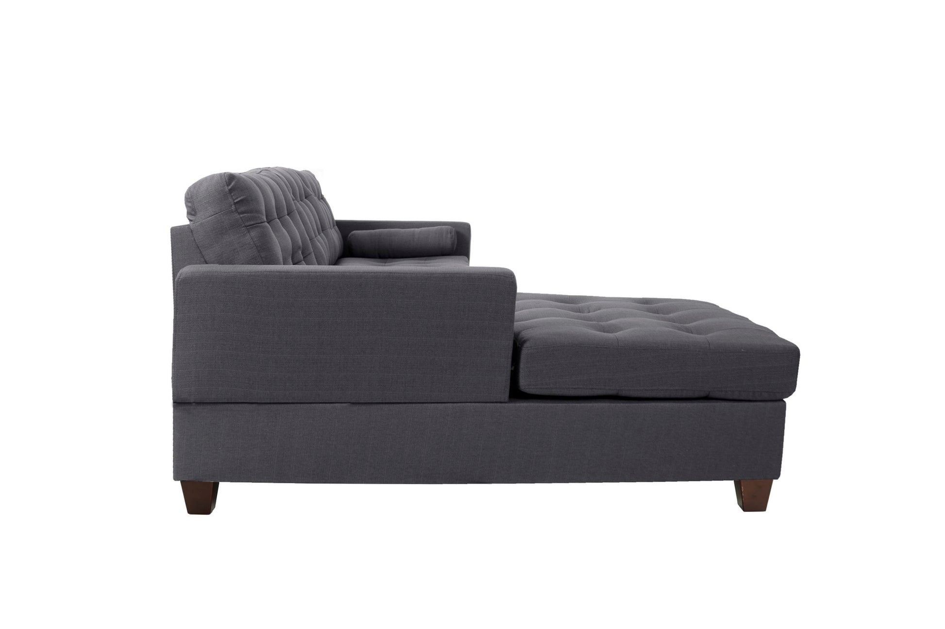 2 Pcs Sec Sofa In Slate Black Dark Gray Fabric