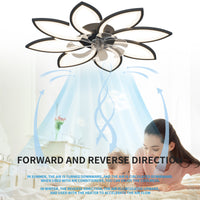 35.4In Ceiling Fan With Lights, Remote Control 3 Color Temperatures,6 Gear Wind Speed Fan Light Black Modern Acrylic