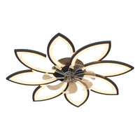 35.4In Ceiling Fan With Lights, Remote Control 3 Color Temperatures,6 Gear Wind Speed Fan Light Black Modern Acrylic