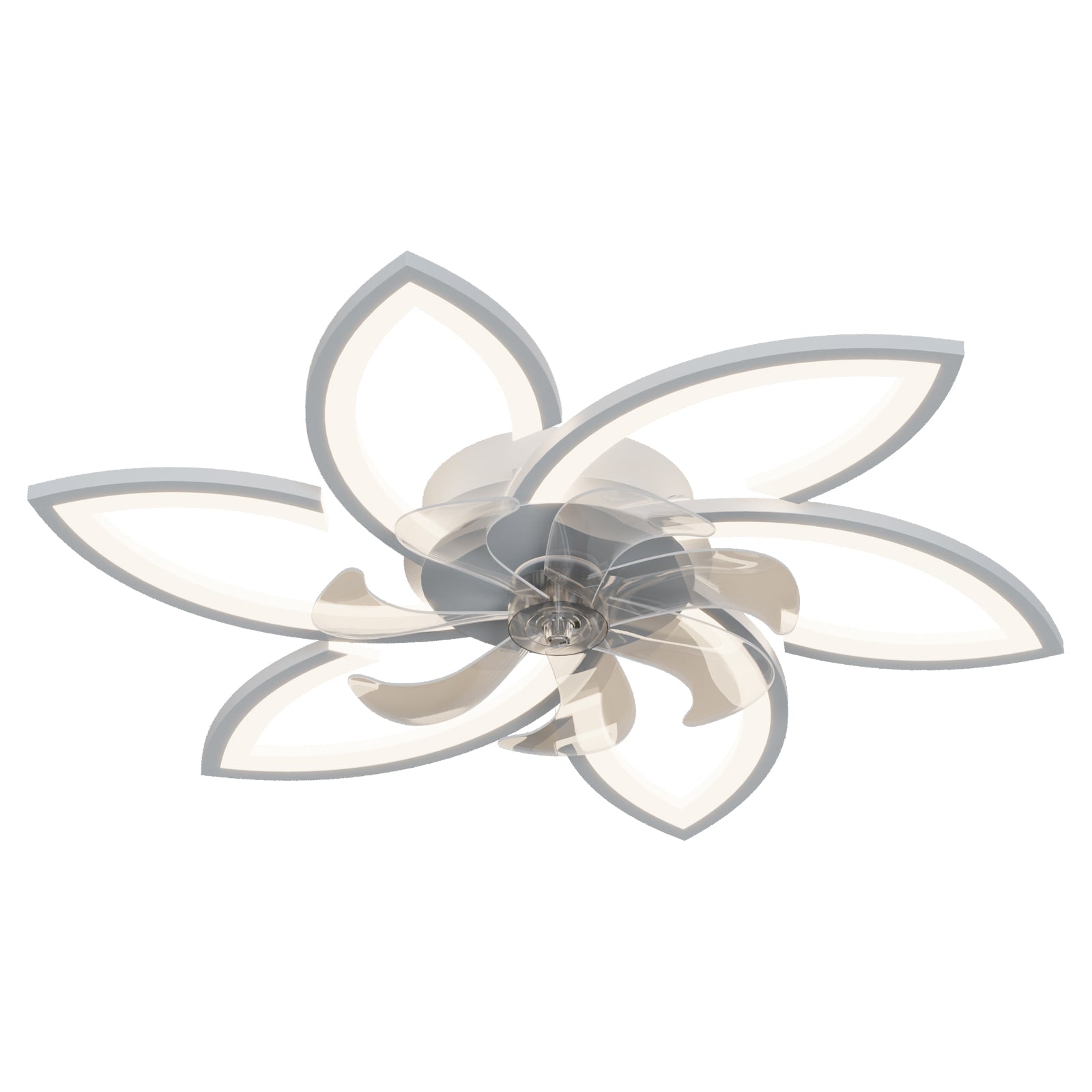 30.7In Ceiling Fan With Lights, Remote Control 3 Color Temperatures,6 Gear Wind Speed Fan Light White Modern Acrylic