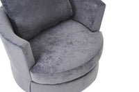 Velvet Swivel Barrel Chair, Swivel Accent Chairs Armchair For Living Room, Reading Chairs For Bedroom Comfy, Round Barrel Chairs With Gold Stainless Steel Base Grey Grey Primary Living Space Modern