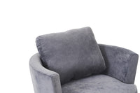 Velvet Swivel Barrel Chair, Swivel Accent Chairs Armchair For Living Room, Reading Chairs For Bedroom Comfy, Round Barrel Chairs With Gold Stainless Steel Base Grey Grey Primary Living Space Modern