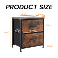 Drawers Dresser Chest Of Drawers,Metal Frame And Wood Top,Brown,Two Packs Brown Wood