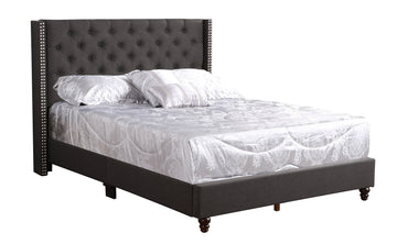 Julie G1906 Qb Up Queen Upholstered Bedblack Black Foam Fabric