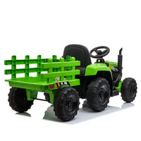 12V Kids Ride On Tractor With Trailer, Battery Powered Electric Car W Music, Usb, Music, Led Lights, Vehicle Toy For 3 To 6 Ages, Light Green Light Green Polypropylene