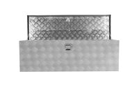 48 Inch Heavy Duty Silver Aluminum Stripes Plated Tool Long Box Pick Up Truck Bed Rv Trailer Toolbox Storage Organizer, Waterproof Underbody Tool Box Storage With Lock And Key 48" 15.2" 15.2" Silver Aluminum