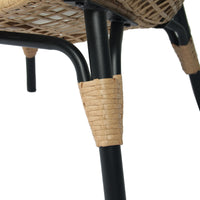 Patio Pe Wicker Egg Chair Model 4 With Natural Color Rattan Beige Cushion And Side Table Yes Natural Foam Steel