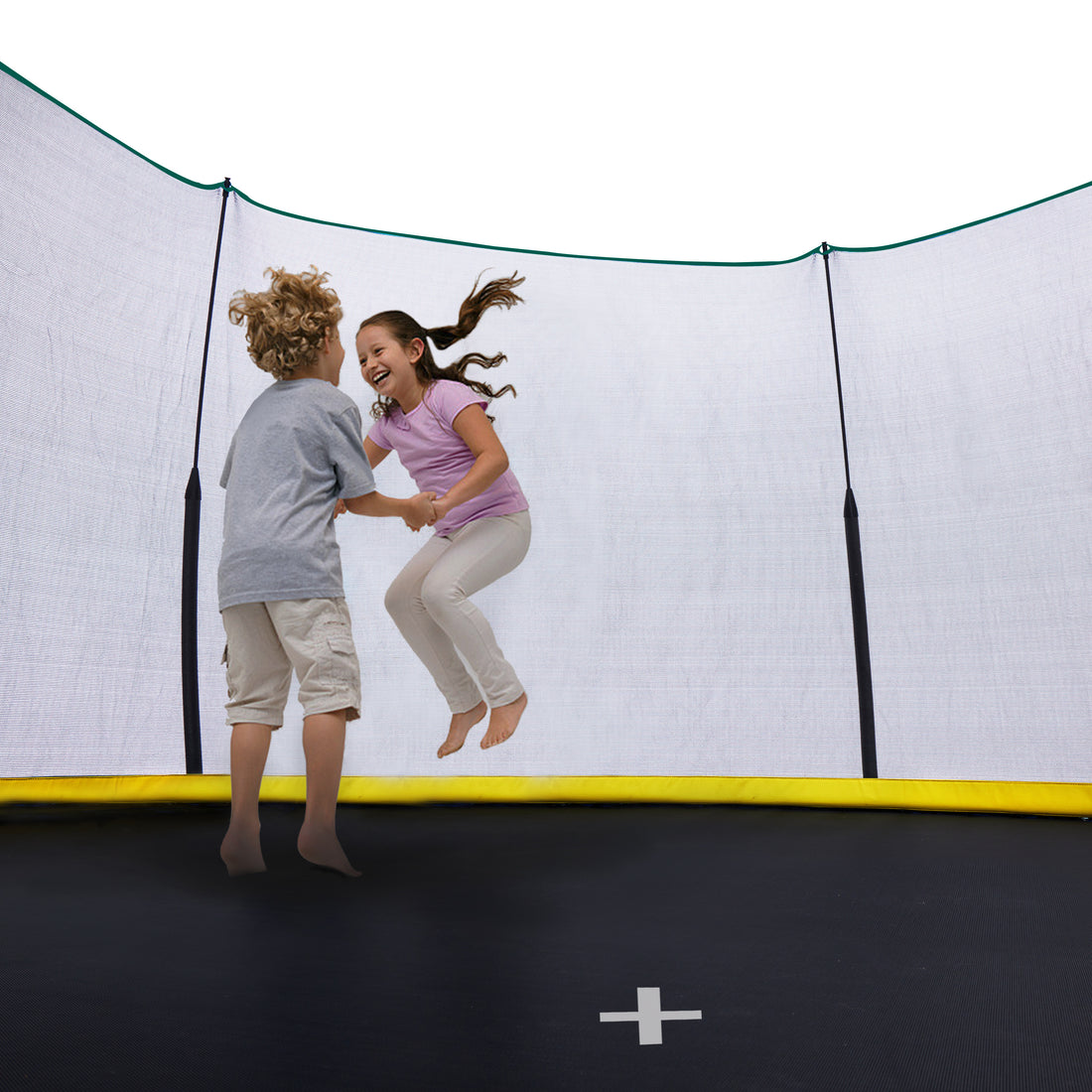 Yc 10Ft Recreational Trampolines With Enclosure For Kids And Adults With Patented Fiberglass Curved Poles Pumpkin Green Green Steel