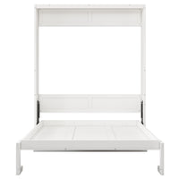 Full Size Murphy Bed,61.5 Inch Cabinet Bed Folding Wall Bed With Desk Combo Perfect For Guest Room, Study, Office, White Old Sku:Bs311609Aac Box Spring Not Required Full White Wood White Pine Murphy Solid Wood Mdf