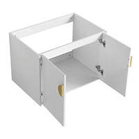 28 Inch Soft Close Doors Bathroom Vanity With Sink, For Small Bathroom Kd Packing Gloss White 2 Bathroom Wall Mounted Modern Plywood