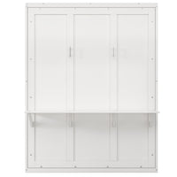 Full Size Murphy Bed,61.5 Inch Cabinet Bed Folding Wall Bed With Desk Combo Perfect For Guest Room, Study, Office, White Old Sku:Bs311609Aac Box Spring Not Required Full White Wood White Pine Murphy Solid Wood Mdf