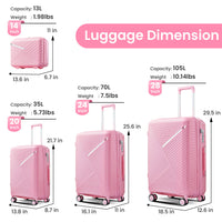 Luggage Sets 4 Piece 14 20 24 28 , Expandable Lightweight Suitcase With 4 Double 360 Degrees Mute Spinner Wheels Pp Materials Durable Tsa Lock Travel Luggage Pink Polypropylene