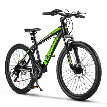 A24299 24 Inch Mountain Bike Bicycle For Adults Aluminium Frame Bike Shimano 21 Speed With Disc Brake Cycling Green Without Anti Slip Garden & Outdoor American Design Multifunctional Aluminium