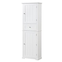 Tall Bathroom Storage Cabinet, Freestanding Storage Cabinet With Drawer And Adjustable Shelf, Mdf Board With Painted Finish, White White Mdf