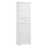 Tall Bathroom Storage Cabinet, Freestanding Storage Cabinet With Drawer And Adjustable Shelf, Mdf Board With Painted Finish, White White Mdf