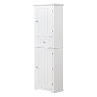 Tall Bathroom Storage Cabinet, Freestanding Storage Cabinet With Drawer And Adjustable Shelf, Mdf Board With Painted Finish, White White Mdf