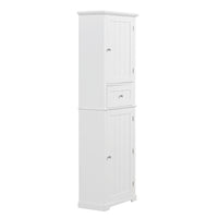 Tall Bathroom Storage Cabinet, Freestanding Storage Cabinet With Drawer And Adjustable Shelf, Mdf Board With Painted Finish, White White Mdf