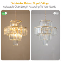 Same As W1340126461 L5023 Crystal Chandelier Modern Chandeliers Lights Fixture Hanging Pendant Light Fixture For Dining Room Bedroom Living Room Dia 19.7 Inch Gold Crystal Iron