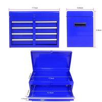 Detachable 5 Drawer Tool Chest With Bottom Cabinet And One Adjustable Shelf Blue Blue Metal