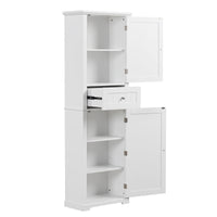 Tall Bathroom Storage Cabinet, Freestanding Storage Cabinet With Drawer And Adjustable Shelf, Mdf Board With Painted Finish, White White Mdf