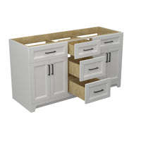 60 Inch Solid Wood Bathroom Vanity Without Top Sink, Modern Bathroom Vanity Base Only, Birch Solid Wood And Plywood Cabinet, Bathroom Storage Cabinet With Double Door Cabinet And 3 Drawers Light Gray 3 Light Gray 4 5 48 In & Above 36 To 59 In Soft Close