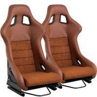 Racing Seat Brown Pu Fiberglass